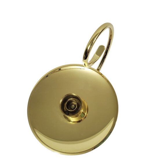 Vtg Baldwin Brass Chamberstick Taper Candle Holder Loop Handle Drip Saucer 8" - Picture 5 of 7